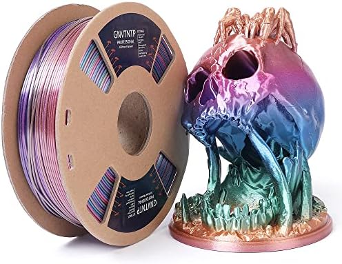 Shiny Silk Multicolor Rainbow PLA 3D Printer Filament, Fast Color Change 3D Printing Filament 1.75mm, 1kg/Spool, 2.2lbs, PLA Flash Dark Series by GNVTNTP