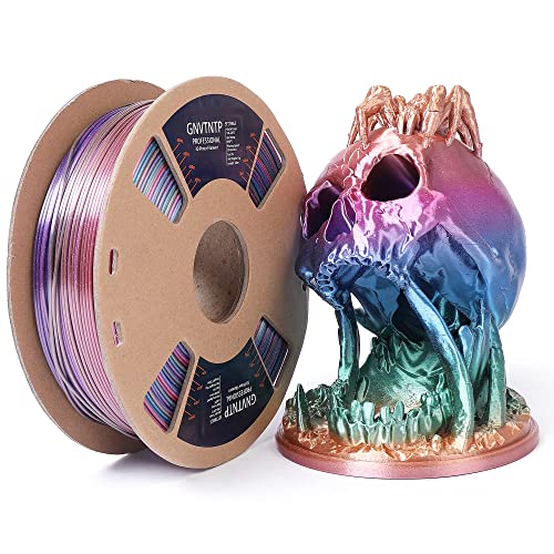 Shiny Silk Multicolor Rainbow Pla 3D Printer Filament, Fast Color Change 3D Printing Filament 1.75Mm, 1Kg/Spool, 2.2Lbs, Pla Flash Dark Series By Gnvtntp #TOP12