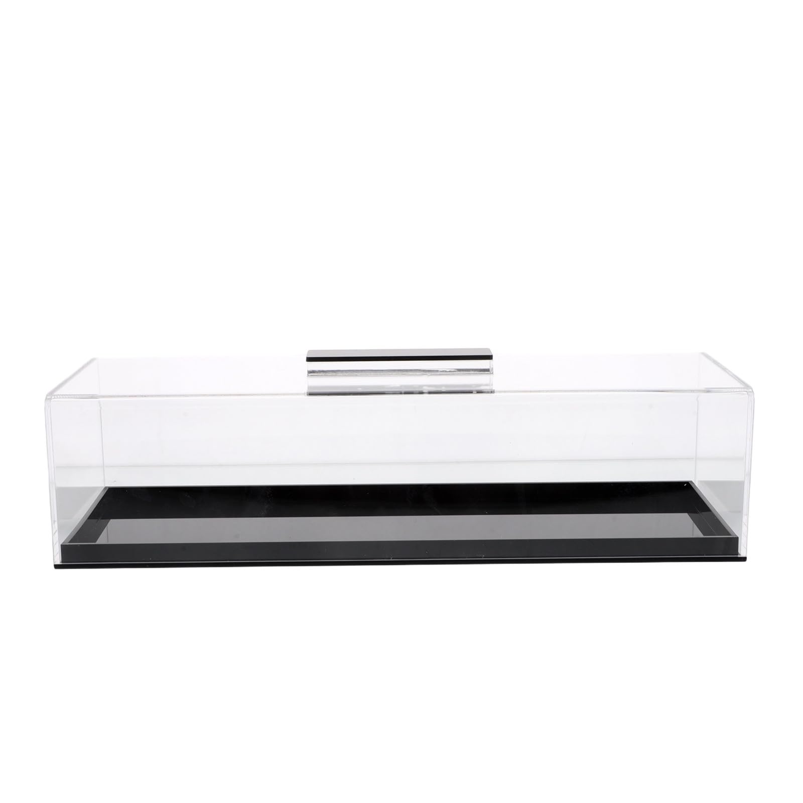 Bandeja para Tartas y Galletas Rectangular de Acrílico Negro con Tapa Transparente y Junta, Práctica para Reuniones y Catering