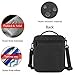Lunch Box with solid padded liner, Amersun Reusable School Lunch Bag｜Durable Thermal Lunch Cooler Pack with Strap for Kids Boys Men Women Girls Adults,Spill-resistant & 2 Pockets (Black)
