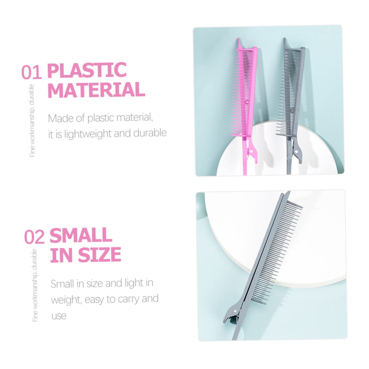 Healeved 9piezas Peines De Rata De Carbono Para Peinar y Teñir Cabello Peines Profesionales Para Corte y Sección De Cabello