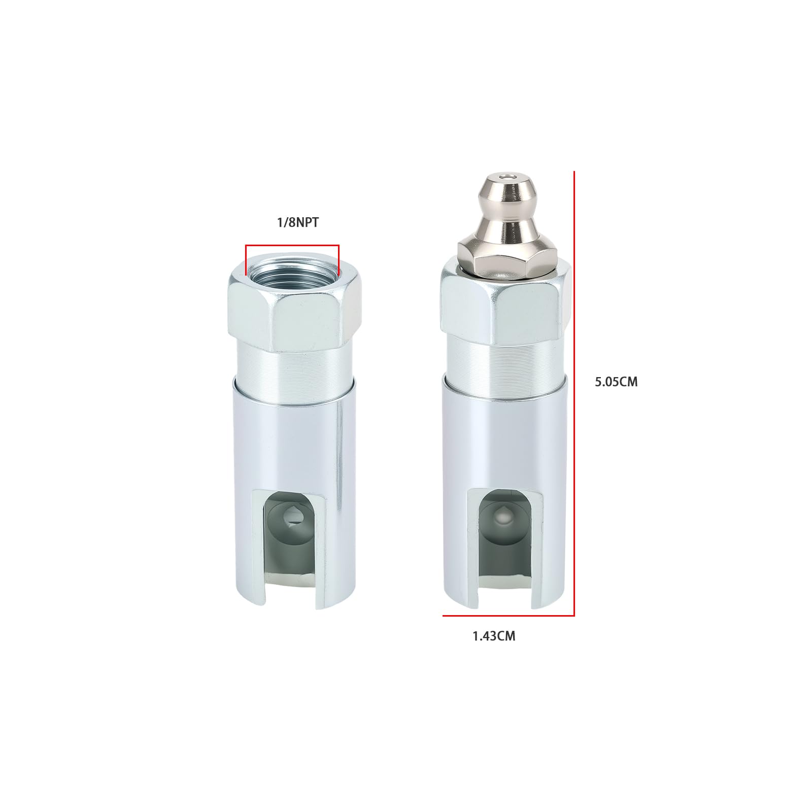 Be In Your Mind 2pcs 90 Degree Grease Gun Coupler Grease Fitting Nozzle with 1/8 Inch NPT Thread Suitable for Most Standard 1/8 Inch Npt Oil Pipes - Image 4