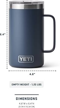 Amazon.com: YETI Rambler 24 oz Mug, Vacuum Insulated, Stainless