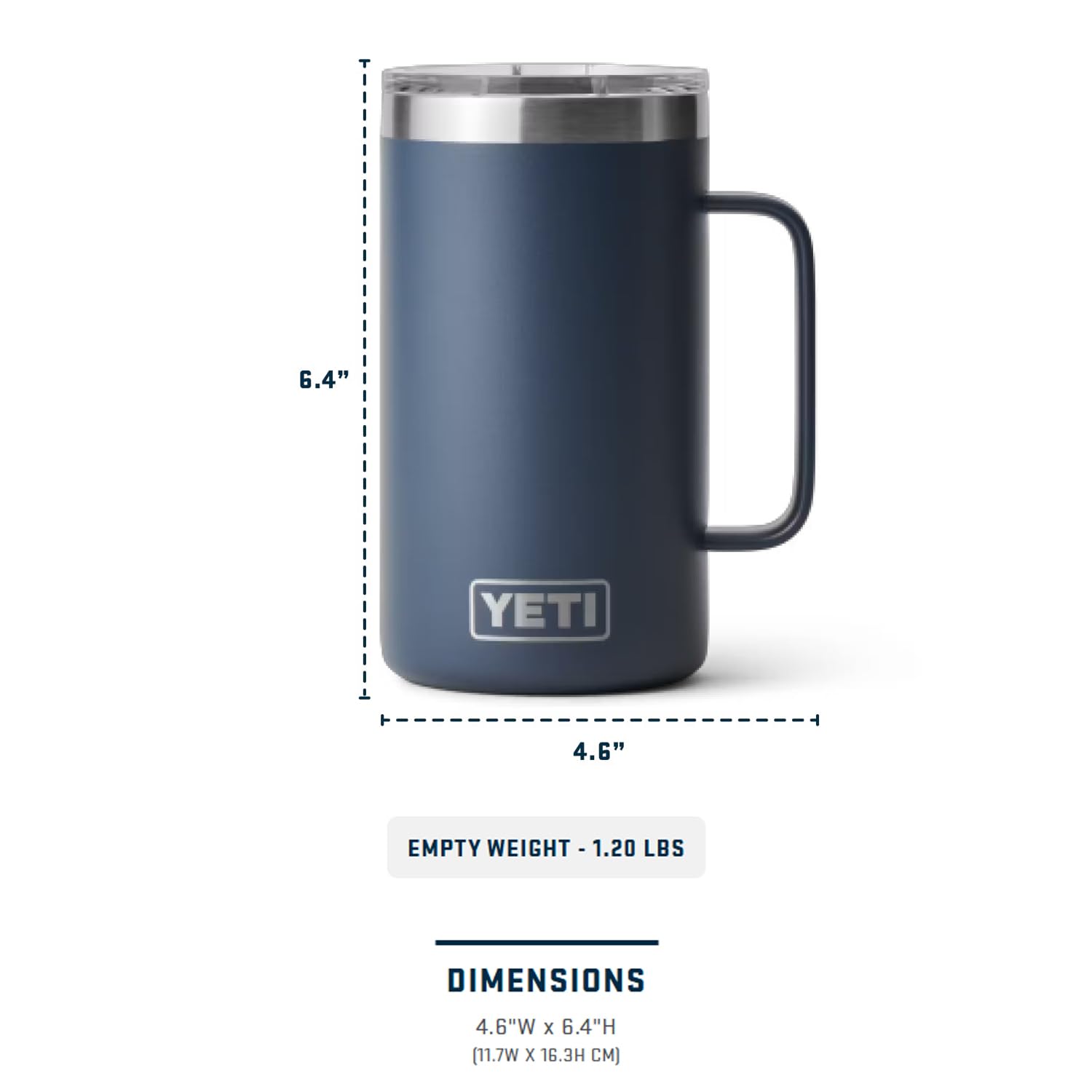 Amazon.com : YETI Rambler 24 oz Mug, Vacuum Insulated, Stainless