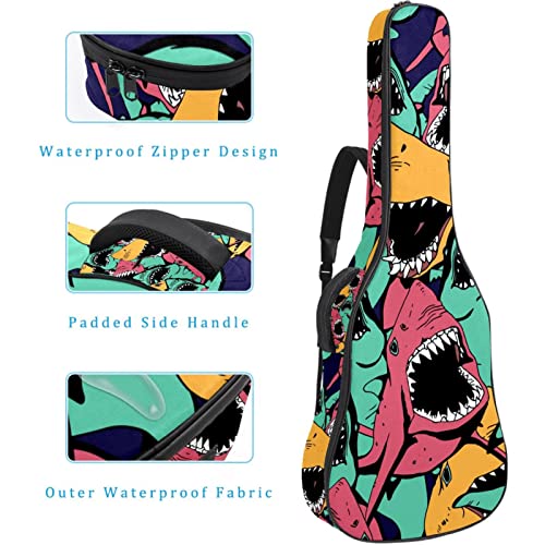 Sea Life Angry Shark Housse rembourrée imperméable Oxford pour guitare avec bandoulière réglable - Les Beatles, Paul McCartney, John Lennon, RIngo Starr, George Harrison Sea Life Angry Shark Housse rembourrée imperméable Oxford pour guitare avec bandoulière réglable – Image 5