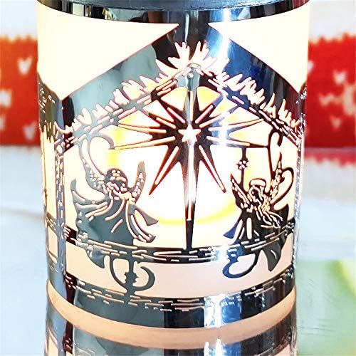 kingnero carousel candle rotary candle hodle spinning candleholder metal windmill rotation tealight Candlestick (silver angel)