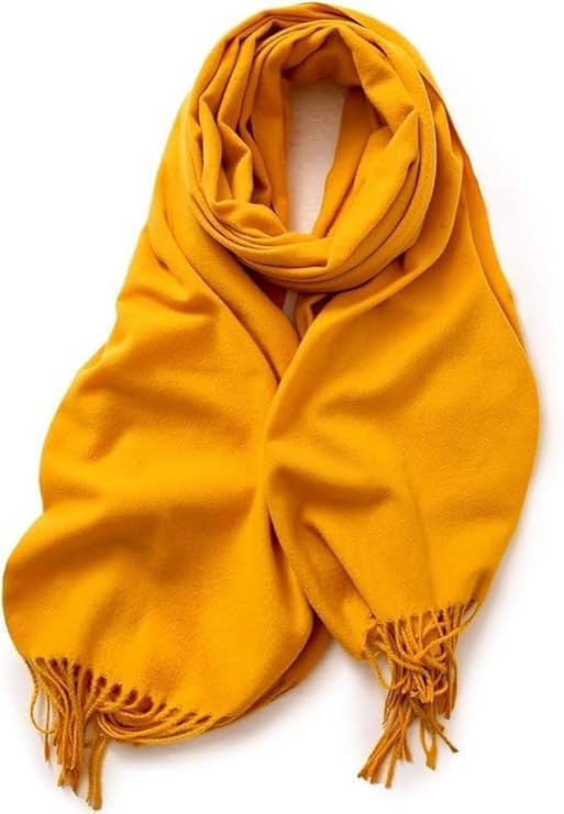 MOOLYAVAAN PRODUCTS Plain Solid Fashionable Woolen Winter Wear Thin Scarf/Stole/Shawl With Fringe's For Girls & Women's (Mustard Yellow), For Female-picture-14