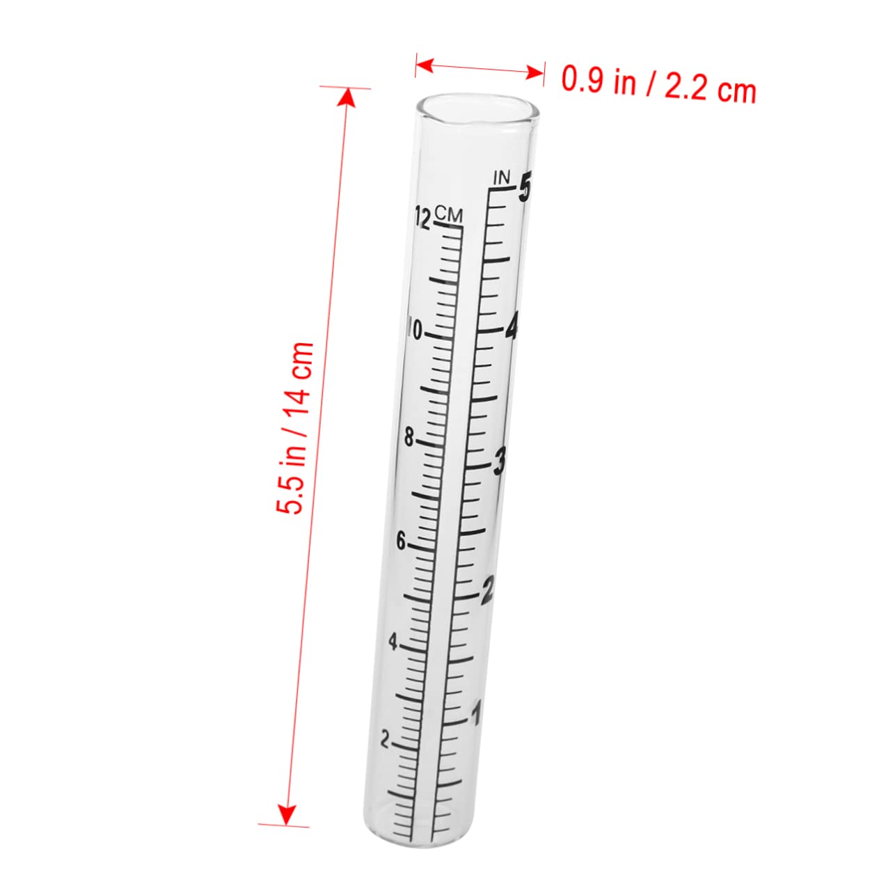 BCOATH Flat Bottomed Rain Gauge Test Tube with Scale Glass Design for Accurate Rainfall Measurement for Outdoor Use Gardens and Lawns