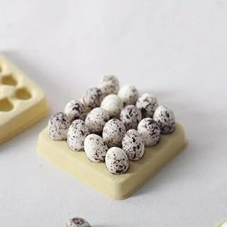 4GlowZ 16 Realistic Miniature Eggs - Perfect for Dollhouse Kitchen Decor or Photography Props,for BJD Doll and Blythe Doll Photography Props, and OB11 Doll Accessories (Duck Egg + Tray)