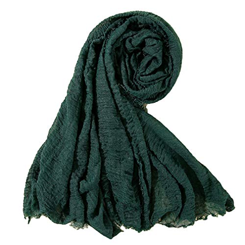 COMVIP - Bufanda de lino y algodón para mujer, estilo casual, unisex, estilo musulmán, turbante, #18, 90*180cm, #18, 90*180cm