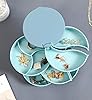 Rotating Jewelry Box Large Capacity with Mirror, 4-Layer Rotating Jewelry Storage Box for Bracelets Rings Earrings, Gift for Women, Blue #3