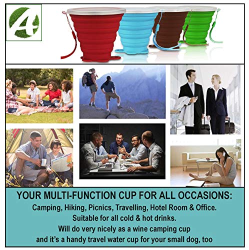 image for AVALEISURE Collapsible Travel Cup - Ultra-Slim Foldable Silicone Cup w