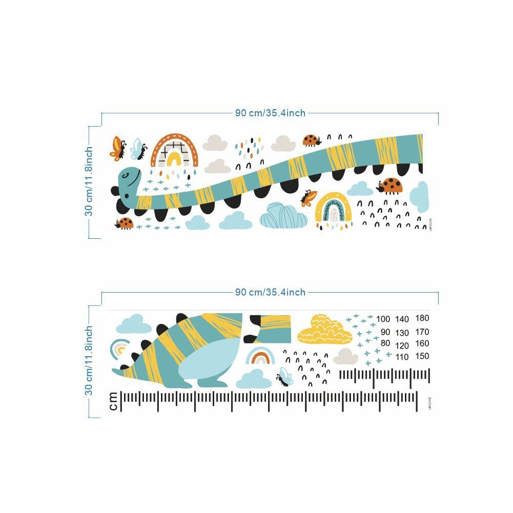 Adesivi Murali Bambini HGDESIGN® Graz Design - Adesivo Da Parete Con Metro A Nastro Per La Cameretta Dei Bambini, Per La Cameretta Dei Bambini, Per Bambine E Ragazze (variante A Metro Bambini