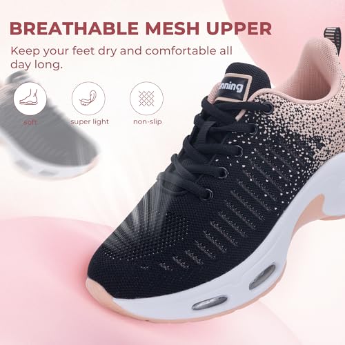 Image of Womens Slip On Tennis Sneakers Walking Running Shoes Easy to Wear