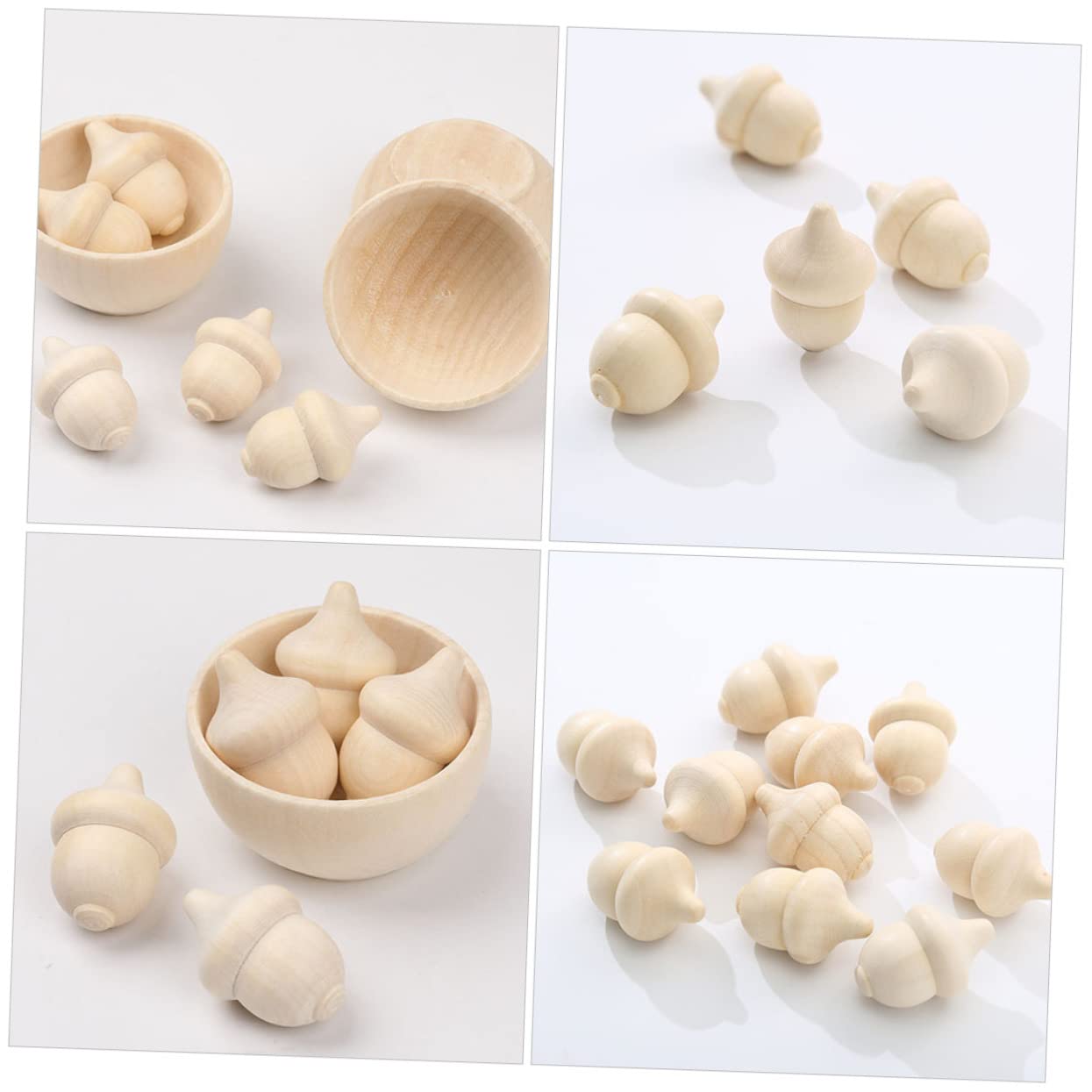ifundom 120 Stck Teiliges Kleine Holz Eicheln zum Basteln Naturbelassenes Unbehandeltes Holzmaterial zum Bemalen Kreative DIY Deko und Kinderkunstprojekte Fördert Fantasie und