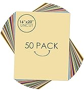 Golden State Art, Pack of 50, 16x20 Assorted Color Photo Mats - Uncut, Acid Free, 4-Ply Thickness...