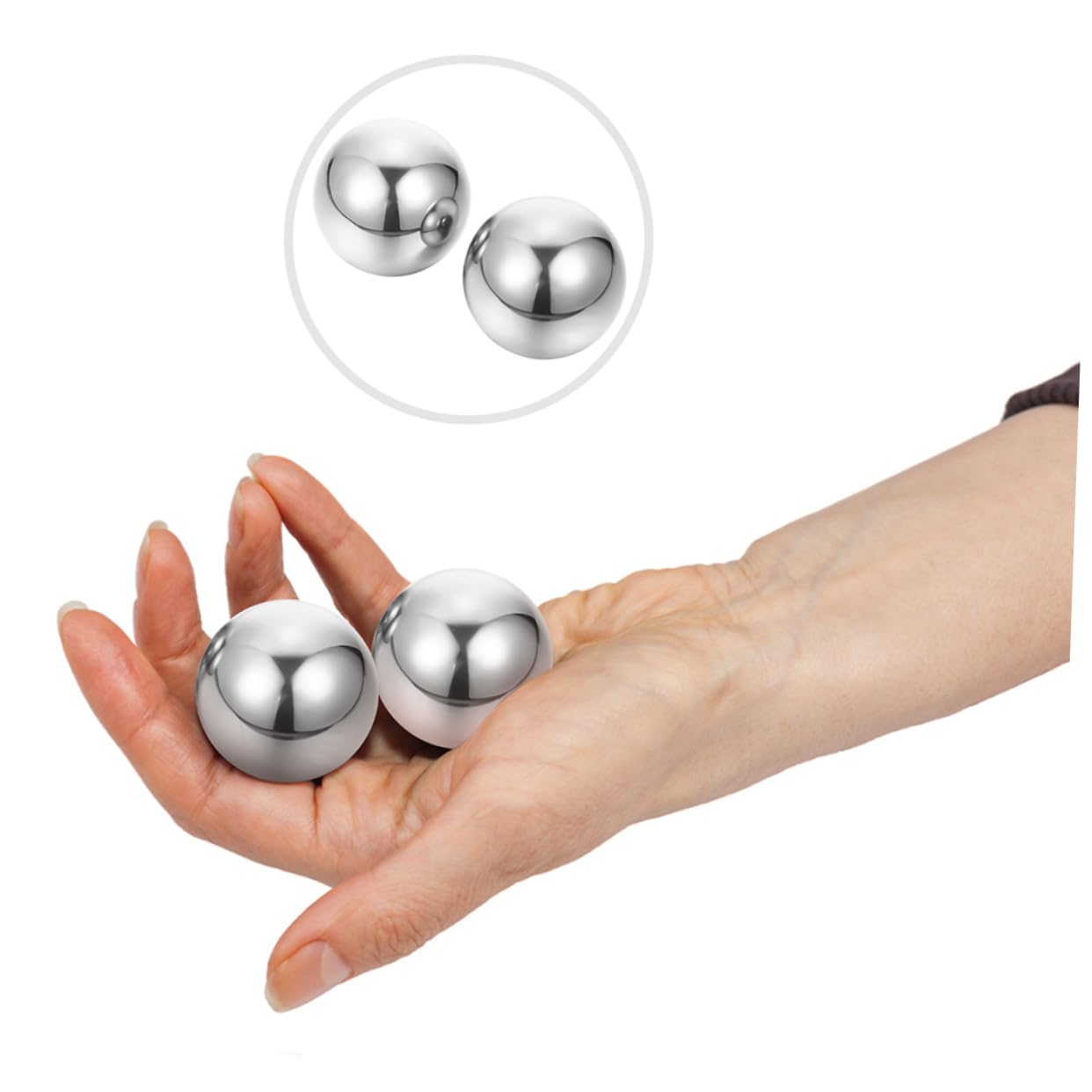 ERINGOGO 2 Paar Baoding Bälle Aus Gehärtetem Edelstahl 52mm Hand Massagekugeln Für Muskelentspannung Und Krafttraining Tragbare Massagekugeln Für Hände Finger Handgelenke Und Arme
