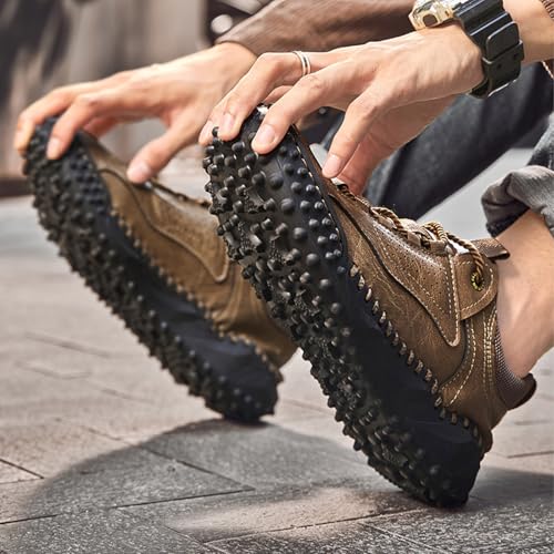 Cushygait Men’s Leather Hiking Boots – Orthopedic Support, Genuine Leather, Non-Slip, Lightweight4