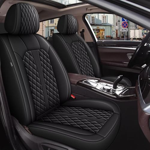 IKABEVEM Car Seat Covers Full Set Fit for Hyundai Tucson 2005-2025: 5 Seats Auto Interior Accessories, Faux Leather Waterproof Seat Cushions Vehical Cover (Black)