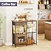 SWTYMIKI Coffee Bar Cabinet for Home - Farmhouse Coffee Stand Station Multi-Purpose Buffet Sideboard Cabinet with Drawers - Kitchen Bar Table for Living Room, Corner, Small Space, Espresso