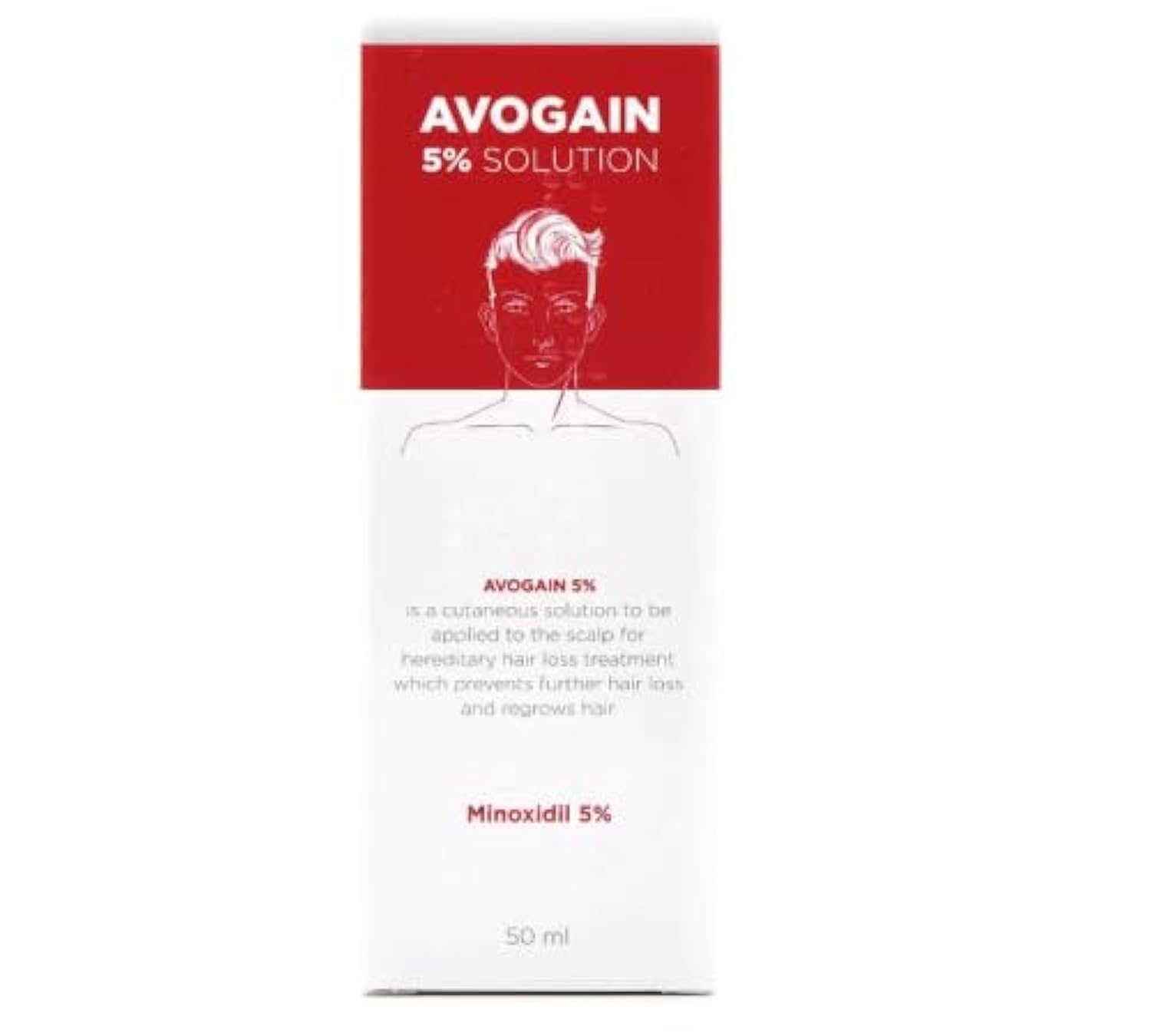 AVOGAIN Solution 5% Minoxidil prevent hair loss and improve regrowth 50 ML افوجين ٥٪؜ لعلاج الصلع وتساقط الشعر