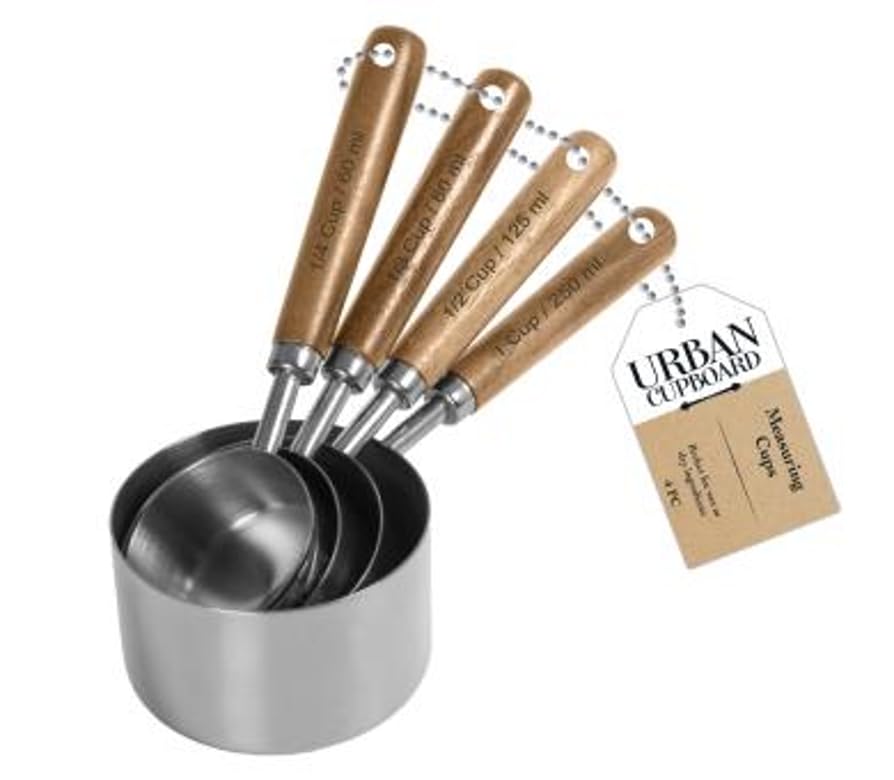 Juego de Vasos Medidores de Acero Inoxidable 4 Piezas