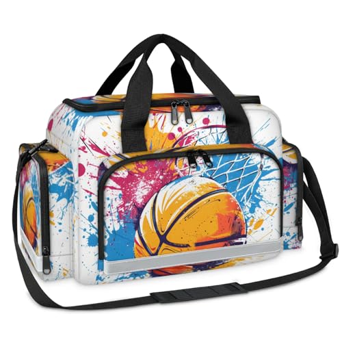 GzLeyigou First Aid Bags Empty, Colorful Basketball Emergency Bag First Aid Kit Multiple Compartment Kit Carrier On Call Trauma Bag For Paramedics Emergency Medical Supplies Kit