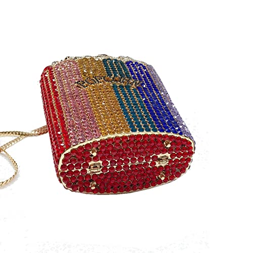 Debimy Women Girl Cute Popcorn Rhinestone Evening Bags Sparkly Handbag Purse Evening Clutch For Wedding Cocktail Party Colorful #TOP4