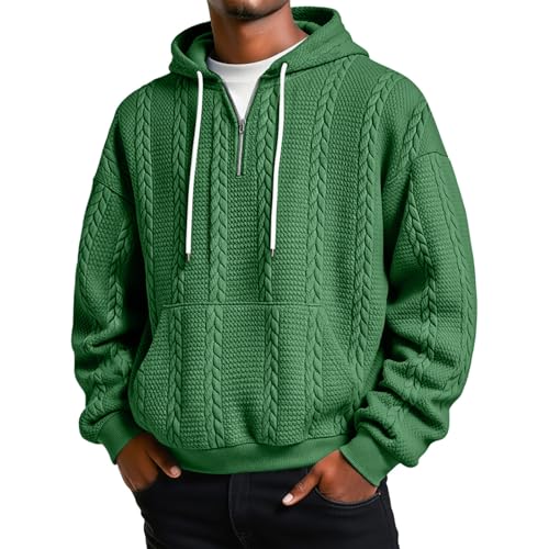 Men's Quarter Zip Pullover Jacquard Oversized Sweatshirt Sweat Shirts - image 1