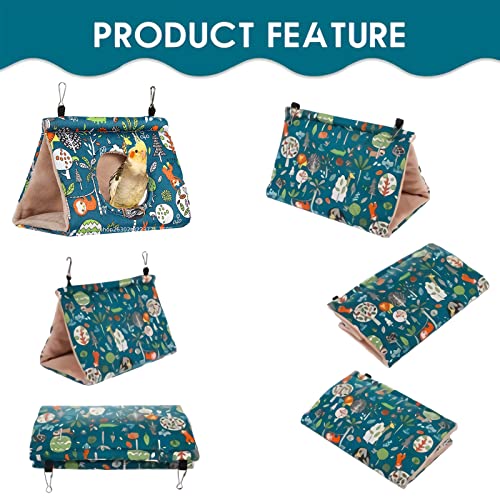 Hängebett Vogelnest, Vogel Papagei Haustier Hängematte Bett, Plüsch Vogel Hängematte Hängematte Käfigg, Papagei Baumwollnest für Ara Wellensittiche, Nymphensittiche Kakadu und Kanarienvogel(M, Blau)