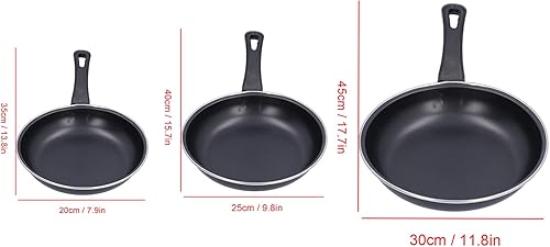 Miniatura 2 de Sartén antiadherente de acero inoxidable de 7.9 pulgadas, sartén profesional redonda negra con mango cómodo, sartén reutilizable para crepes,