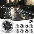 SOLPEX Mini Solar Ground Lights, 10 Pack Solar Lights Outdoor Garden, Solar Pathway Lights Outdoor, Solar Powered Landscape Lighting for Patio Yard Driveway Walkway (Cool White)