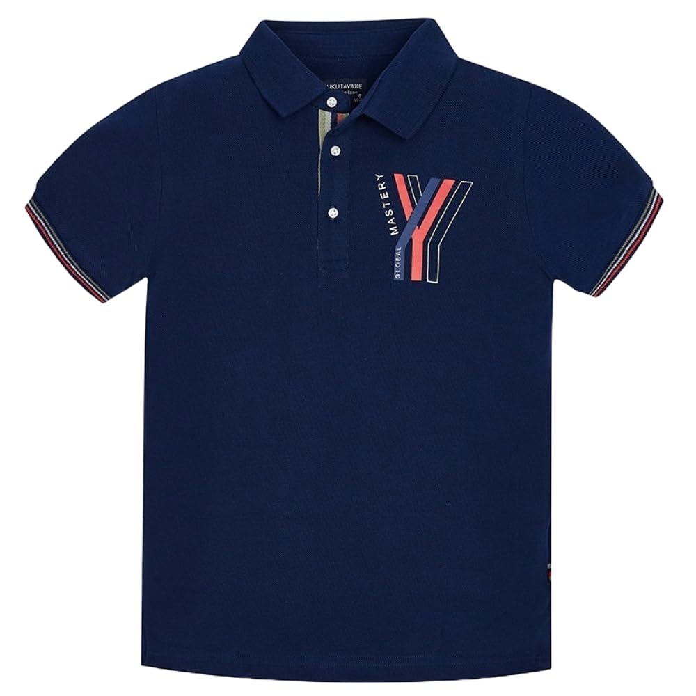 Generico Polo deportivo para niños, algodón piqué, diseño gráfico moderno, manga corta, cuello clásico, ajuste cómodo, aspecto casual y elegante, 6122, 6141
