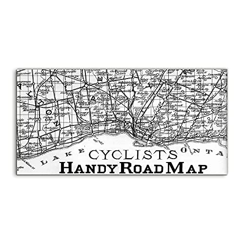 Coloray Pintura de vidro 100 x 50 cm arte vidro temperado mural sala de estar quadro de parede - mapa vintage de Toronto