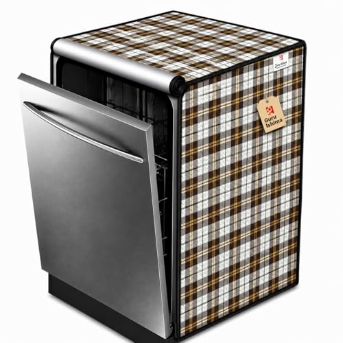 Image of Waterproof Dishwasher Cover for 12 to 15 Place Setting | Suitable with Bosch, LG, IFB, Hafele, Faber & More | Dustproof Appliance Protector Zip Cover Universal Fit-(63X63X88cms Design 11)