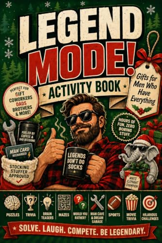 Gifts for Men Who Have Everything: Legend Mode! Cave Challenges, Funny Puzzles, Trivia, Brain Teasers, Mazes and much more | Stocking Stuffers for Adults and Coworker Gag Ideas for Christmas image 2
