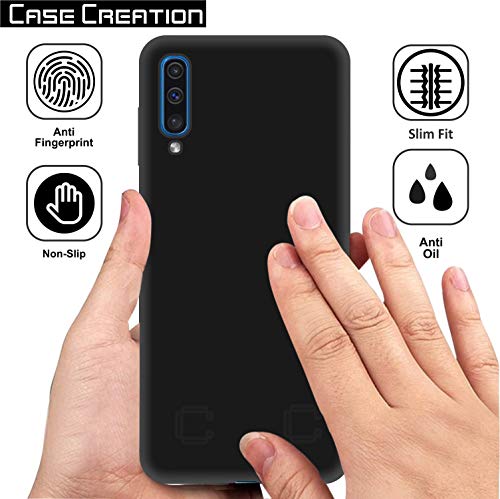 Image of Case Creation for Samsung Galaxy A70s 2019 Back case, Samsung Galaxy A70s Slim Flexible Smart Look case with 360 Camera All Angle Protection (Pure Black)