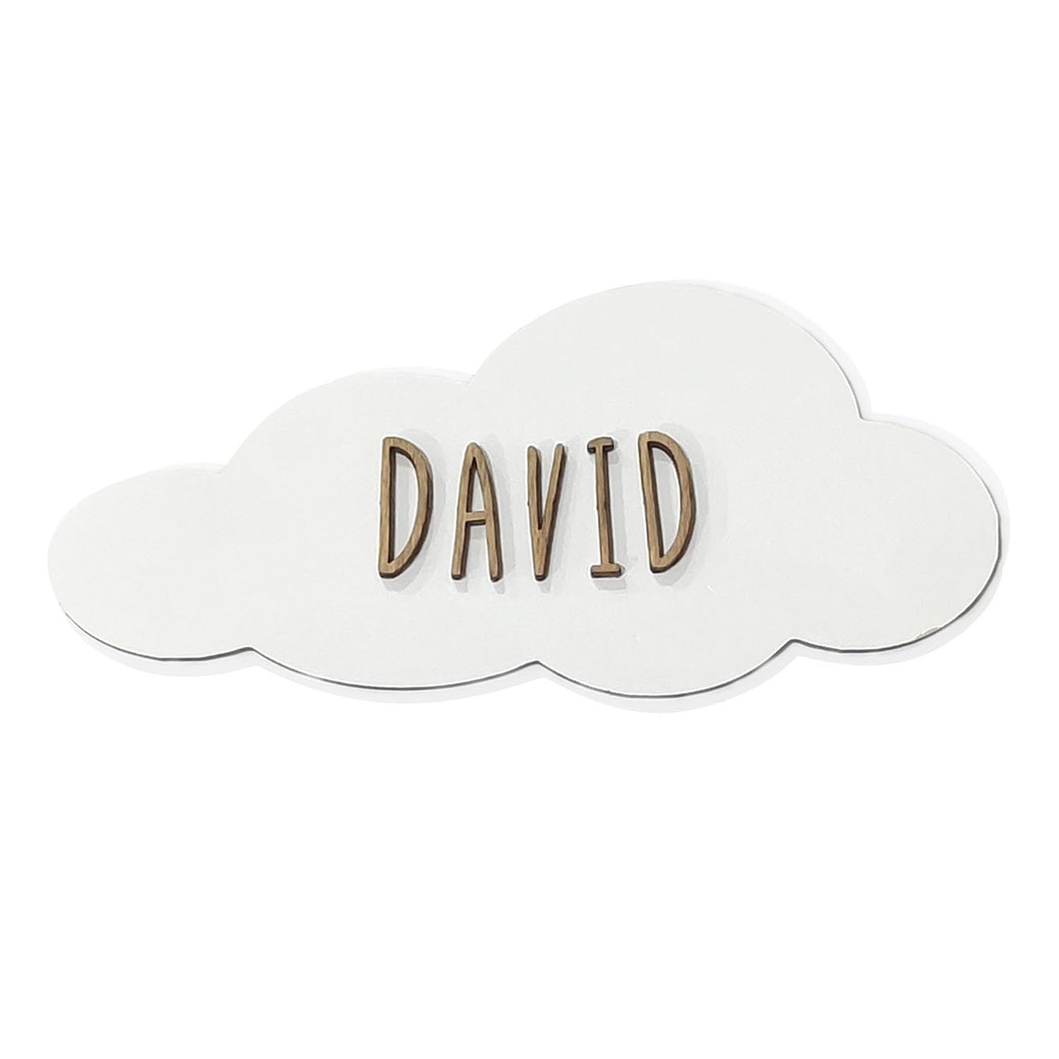 LolaPix Placa Puerta Infantil Personalizada con Nombre. Regalos de Madera Personalizados. Letrero de Madera Adhesivo para Habitación Niño/a Bebé. Placa Personalizada Nube