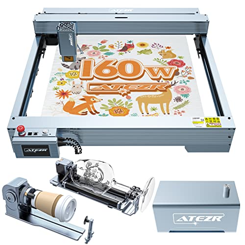 Atezr V35 Plus 160W Laser Engraver With Kr Pro Chuck Rotary And Ka Air Assist, 35W Output Power Laser Cutter, Diy Laser Engraver And Cutter Machine For Wood, Black Acrylic, Metal Etc. #TOP18