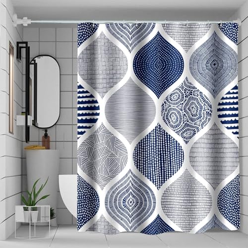 Consejos para Comprar Cortinas de baño de tela los 5 más buscados. 45 Cortina para Baño,180cm x 180cm Cortina Bano Tela Impermeable,Cortina de Ducha Geométrica Bohemia Vintage,Lavable y Antihongos,Decoración de Baño Paisley Abstracto Moderno,para...
