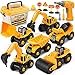 Dreamon Montare Camion Giocattoli, Smontare Escavatore Ruspa Giocattolo con Elettrico-Drill Gioco Educativo Regalo di Natale per Ragazzi Ragazze Age 4 5 6