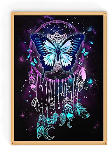 Cupmod Fantasy Dream Catcher Cross Stitch Kits,Butterfly Stamped Cross Stitch Kits For Adults,Counted Embroidery Needlepoint Kits Patterns Crafts Decor #TOP10