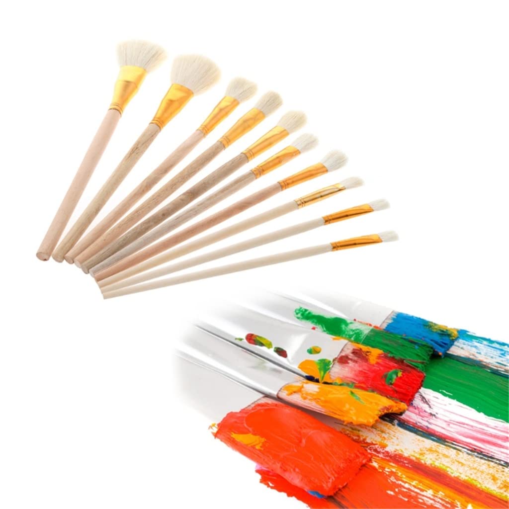 XBTGS Juego de 10 Pinceles para Pintura artística, óleo, acrílico, Acuarela, Dibujo y Manualidades.,