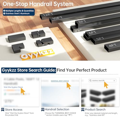 Image of 12FT Black Stainless Steel Cable Railing Handrail with POM Connector | 4 Pack Rectangular Cuttable Handrail, 2-3 /8 inchx1-3 /16 inch Flat Top Hand Railing, Deck Handrail for Indoor Outdoor Railing System