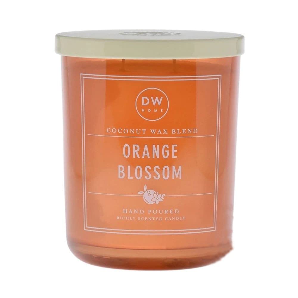 DW Home Hand Poured Richly Scented Medium Single Wick Candle with Metal Lid, (9.3 oz.) (Orange Blossom)