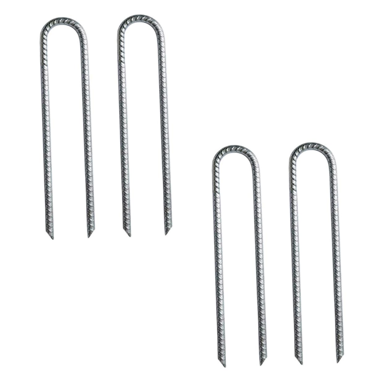 BESPORTBLE 4pezzi Picchetti Per Riparo in Acciaio Zincato Di Testate Doppia Punta Per Terreno Argilloso o Sabbioso Per Ripari Gazebo Recinzioni Da Giardino e Altri Usi All Aperto