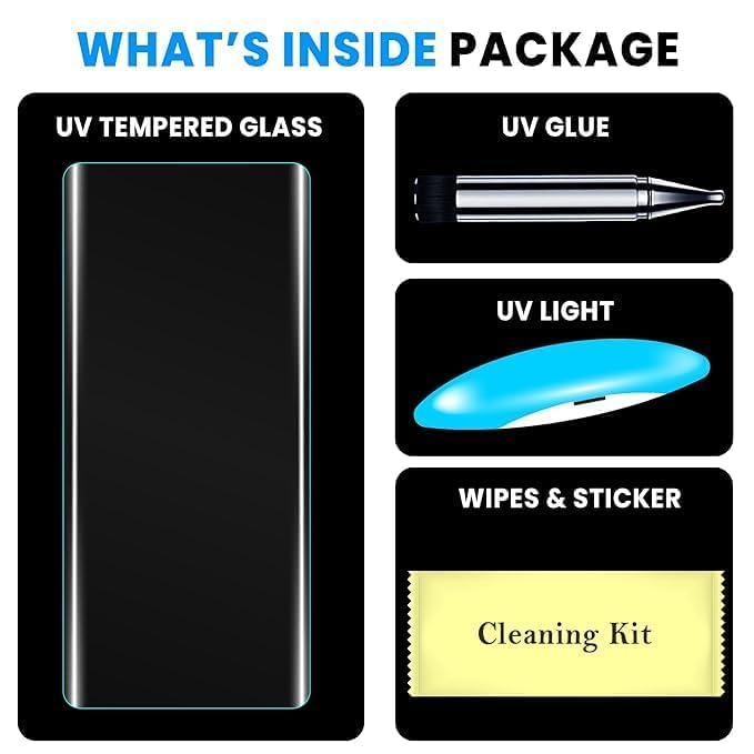 Image of PreCure UV Tempered Glass Screen Protector for Motorola Edge 40 Neo 5G - Full Adhesive Curved Glass, 9H Hardness, HD Clarity