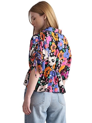 Image of ONLY Women's Polyester Floral Regular Fit T-Shirt