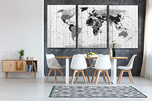Map Decor Pictures Wall Art -Office Vintage Detailed Executive Decor Poster Wood Texture Canvas Print Gallery Art Modern Framed World Wall Art for Living Room Travel Memory Home Decor (White, 16 x24inx 3) Map Decor Pictures Wall Art -Office Vintage Detailed Executive Decor Poster Wood Texture Canvas Print Gallery Art Modern Framed World Wall Art for Living Room Travel Memory Home Decor (White, 16 x24inx 3)