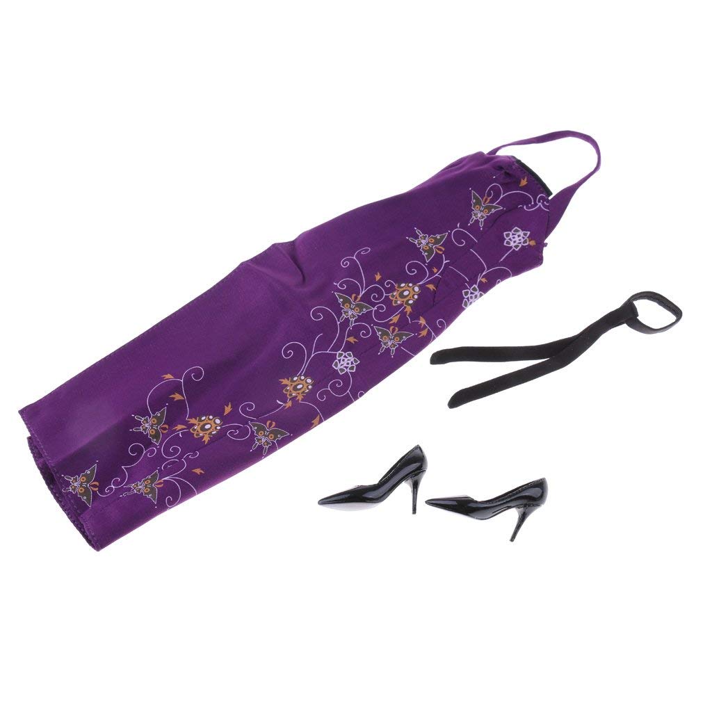 ZSMD 1/6 Scale Chinese Dress Cheongsam Costume Kit for Hottoys, CY CG Girl, TTL, Enterbay 12 inch Female Figure Body Accessories